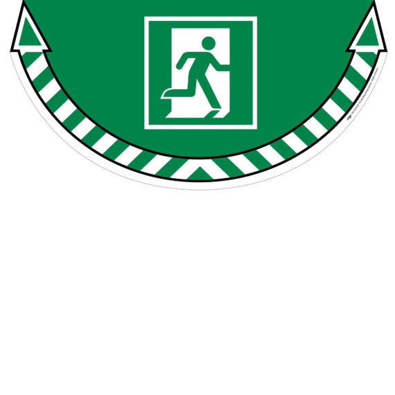 Adesivo segnalatore Take Care - da terra - uscita di emergenza - 70 x 35 cm - CEP