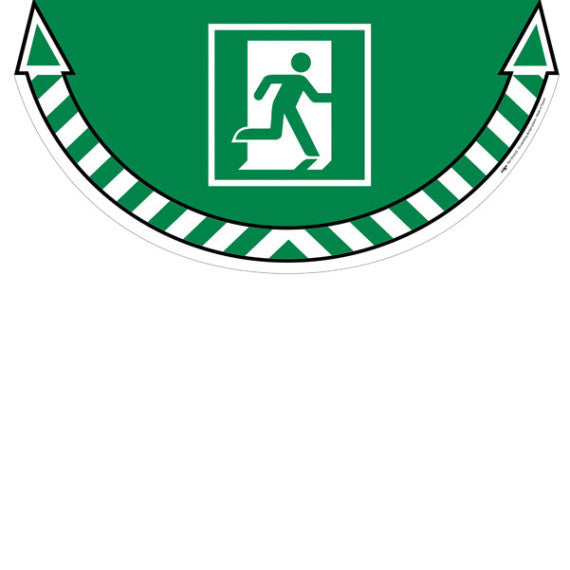 Adesivo segnalatore Take Care - da terra - uscita di emergenza - 70 x 35 cm - CEP