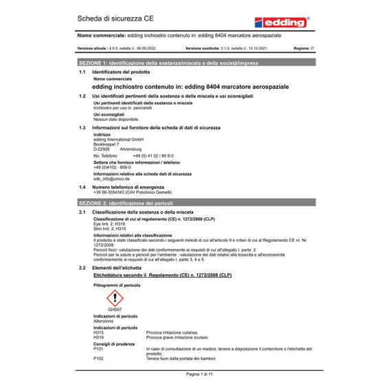 Aerospace marker Edding 8404 nero 4-8404001