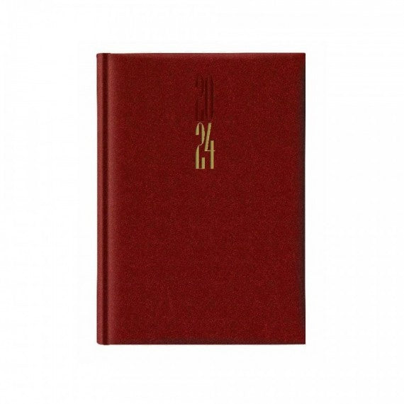 Agenda 2024 Giornaliera 14,5x20,5 cm S/D Q-Connect Madrid rosso inglese 0640SPEC-RI