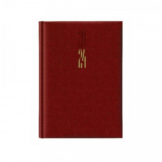 Agenda 2024 Giornaliera 14,5x20,5 cm S/D Q-Connect Madrid rosso inglese 0640SPEC-RI