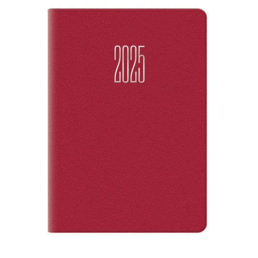 Agenda 2025 bigiornaliera gommato 6,6x9,9 cm rosso 25-049100403C