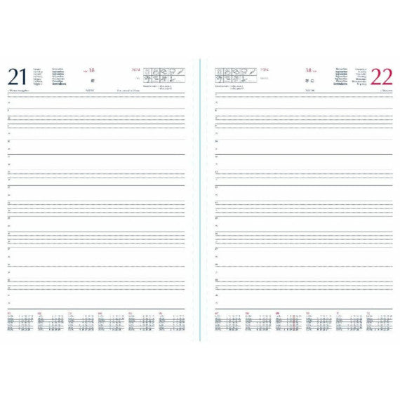 Agenda 2025 Giornaliera A4 S/D separati Gommato blu 25-065100401C