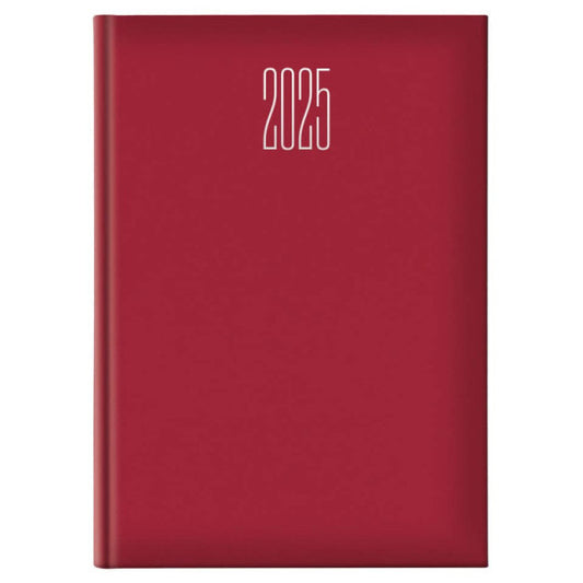 Agenda 2025 Giornaliera A4 S/D separati Gommato rosso 25-065100403C