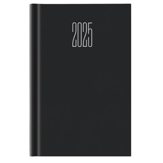 Agenda 2025 giornaliera gommato 11x16,5 cm nero 25-062100406C