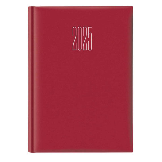 Agenda 2025 giornaliera gommato s/d abbinati 14,3x20,5 cm rosso 25-064000403C