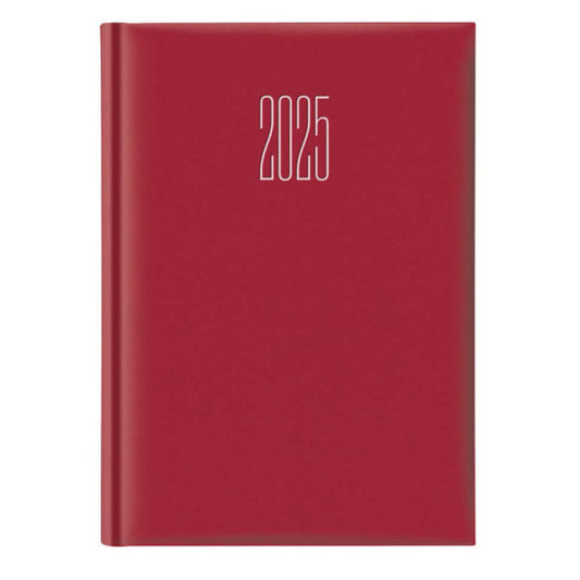 Agenda 2025 giornaliera gommato s/d abbinati 14,3x20,5 cm rosso 25-064000403C