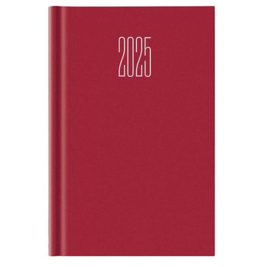 Agenda 2025 Giornaliera S/D abbinati 11x16,5 cm Gommato rosso 25-062100403C
