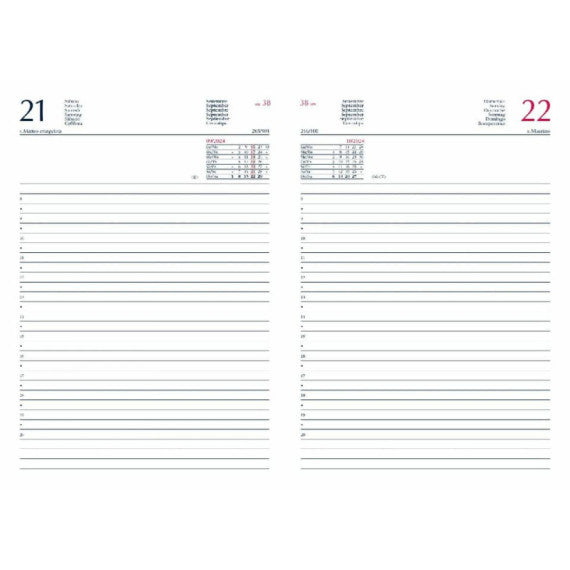 Agenda 2025 Giornaliera S/D separati 14,5x20,5 cm Gommato blu 25-628B00401C