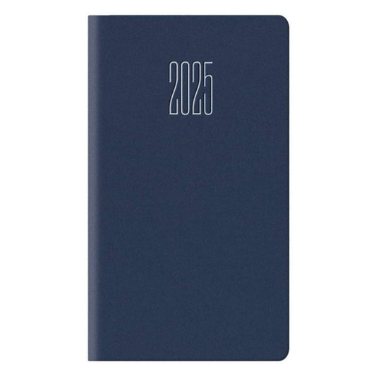 Agenda 2025 Settimanale tascabile 8x14 cm Gommato blu 25-055200401C