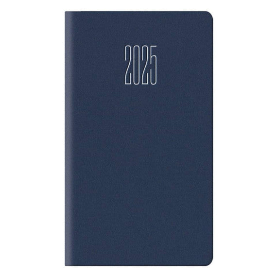 Agenda 2025 Settimanale tascabile 8x14 cm Gommato blu 25-055200401C