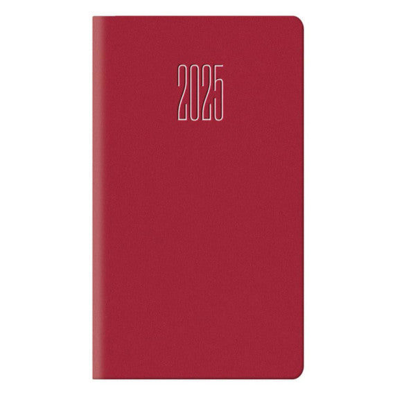 Agenda 2025 Settimanale tascabile 8x14 cm Gommato rosso 25-055200403C