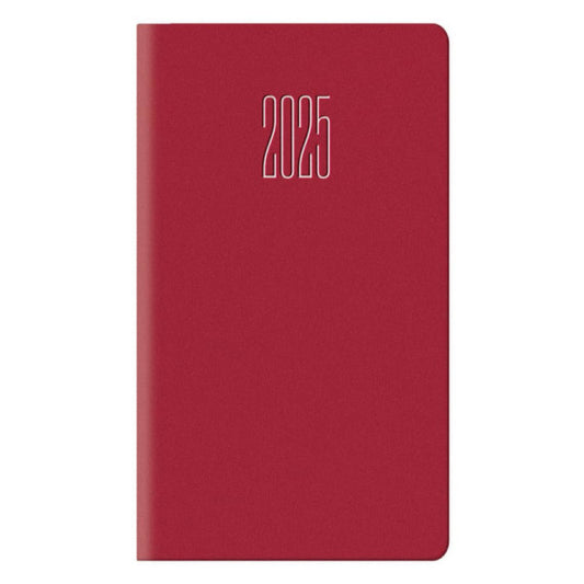 Agenda 2025 Settimanale tascabile 8x14 cm Gommato rosso 25-055200403C