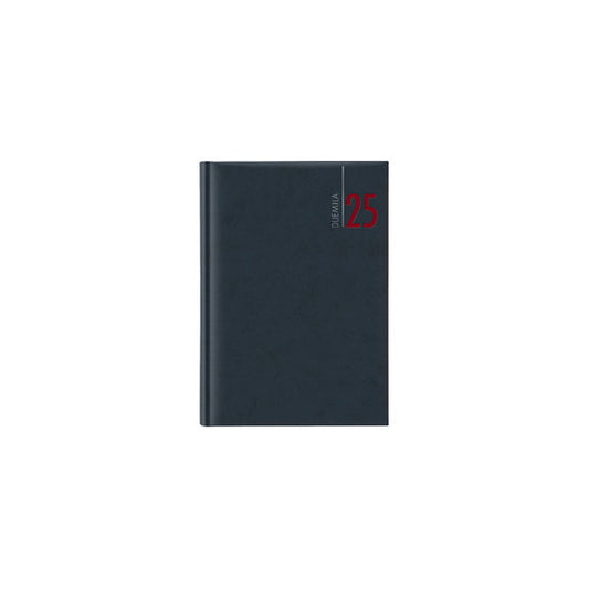 Agenda giornaliera 2025 - copertina in carta imbottita - 14,5 x 20,5 cm - blu