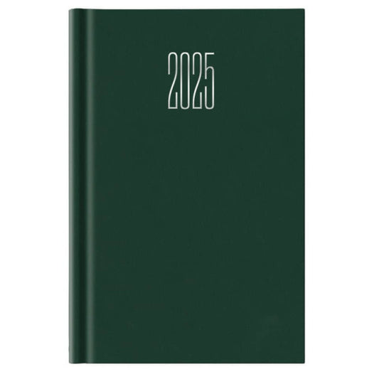 Agenda giornaliera 2025 formato 11 x 16,5 cm copertina verde gommata 25-062100404C