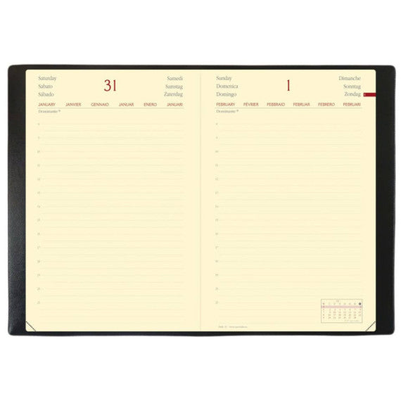 Agenda giornaliera 2025 Quo Vadis Daily 21 Prestige Silk 13x21 cm rosso - 37501425MQ