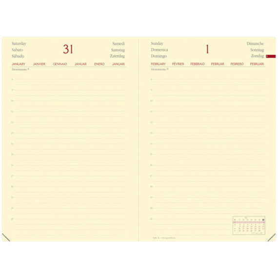 Agenda giornaliera - Daily 21 Prestige 2025 - 13 x 21 cm - copertina Silk - nero - Quo Vadis