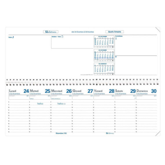 Agenda Planning settimanale 2025 Quo Vadis Agendascop 30x10 cm - Impala nero 02002625MQ