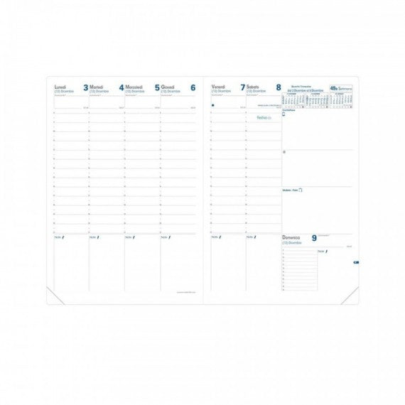 Agenda settimanale 2024 Quo Vadis Prenote 21x29,7 cm - rivest.  sintetico lucido Madera nero - 02423024MQ