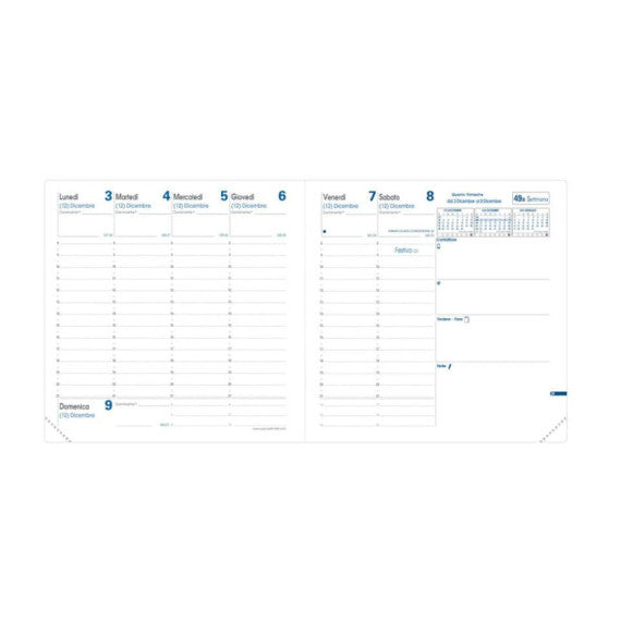 Agenda settimanale 2025 Quo Vadis Esecutivo Impala 16x16 cm nero - 01409825MQ