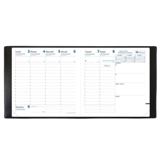 Agenda settimanale 2025 Quo Vadis Esecutivo Impala 16x16 cm nero - 01409825MQ