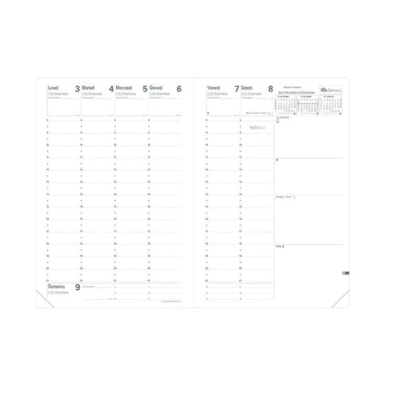 Agenda settimanale 2025 Quo Vadis Ministro 16x24 cm - Impala nero 01511325MQ