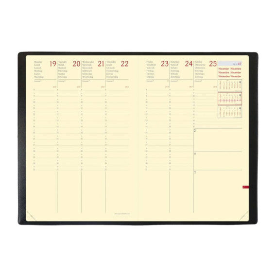 Agenda settimanale 2025 Quo Vadis Ministro Prestige Silk 16x24 cm nero 28651925MQ
