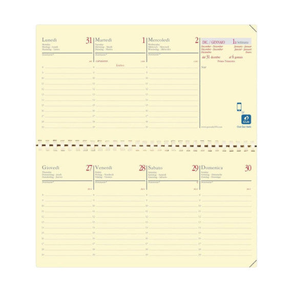 Agenda settimanale 2025 Quo Vadis Planital - Impala 8,8x17 cm nero 42208825MQ
