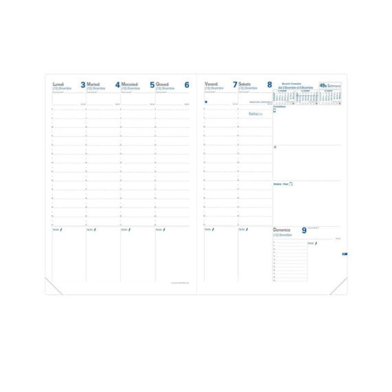 Agenda settimanale 2025 Quo Vadis Prenote 21x29,7 cm - rivest. granuloso Impala nero 02408825MQ