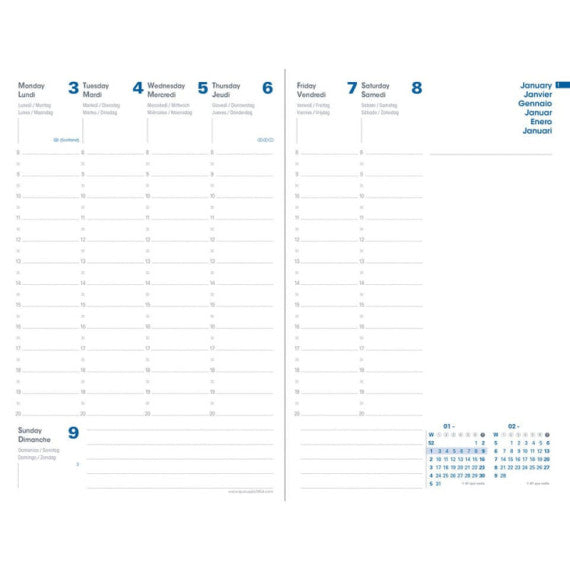 Agenda settimanale 2025 Quo Vadis Presidente Equology Riciclata Multi 21x27 cm nero - 01658825MQ