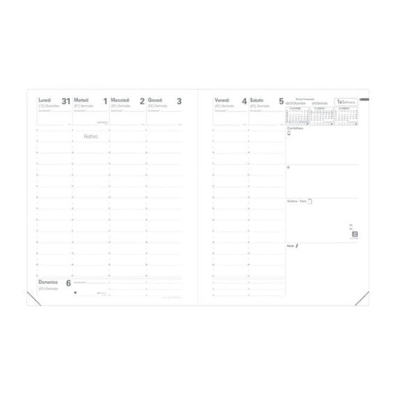 Agenda settimanale 2025 Quo Vadis Presidente Impala 21x27 cm - riv. plastico granuloso nero 01611125MQ