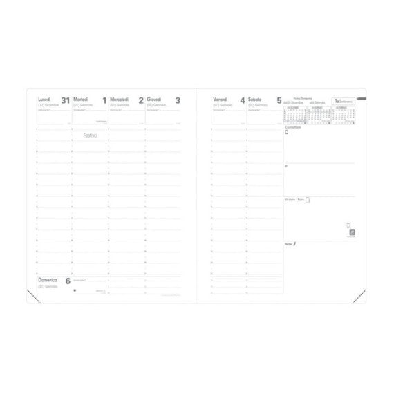 Agenda settimanale 2025  Quo Vadis Presidente Toscana 21x27 cm  nero 01652625MQ