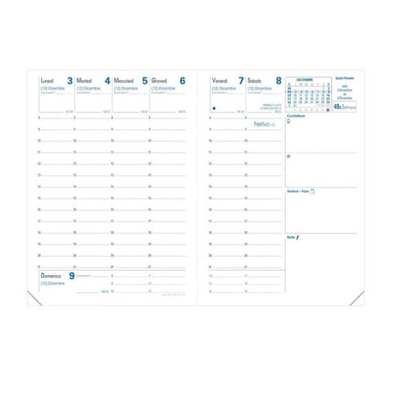 Agenda settimanale 2025 Quo Vadis Rigiro - Impala 9x12,5 cm nero 00309925MQ