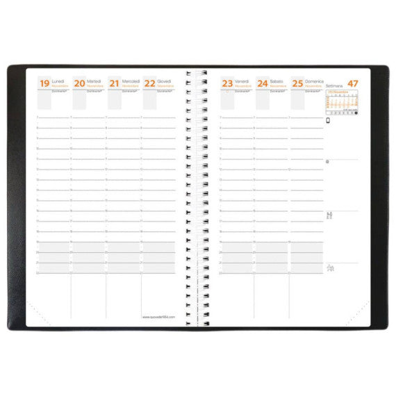 Agenda settimanale 2025 Quo Vadis Time&Life Pocket 10x15 cm blu metal - 53912125MQ