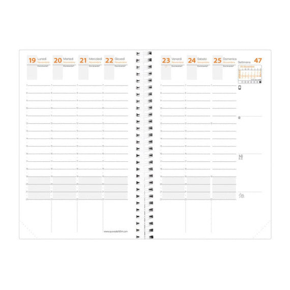 Agenda settimanale 2025 Quo Vadis Time&Life Pocket 10x15 cm blu metal - 53912125MQ