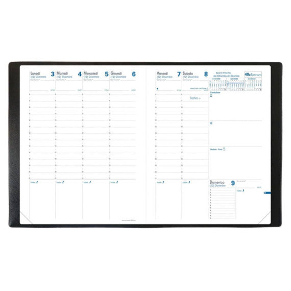 Agenda settimanale 2025 Quo Vadis Trinote - Impala 18x24 cm nero 04808325MQ