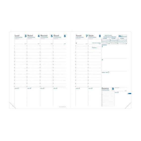 Agenda settimanale 2025 Quo Vadis Trinote - Impala 18x24 cm nero 04808325MQ