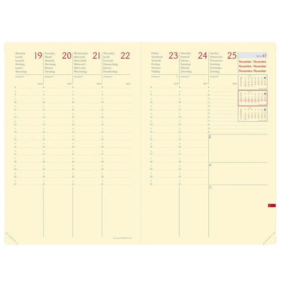 Agenda settimanale Ministro Prestige 2025 - 16 x 24 cm - silk nero - Quo Vadis