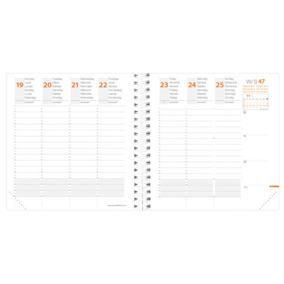 Agenda settimanale Time&Life 2025 - 16 x 16 cm - rame metal - Quo Vadis
