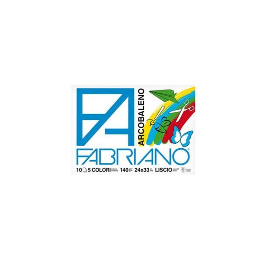Album Arcobaleno - 24x33cm - 10 fogli - 140gr - 5 colori - Fabriano