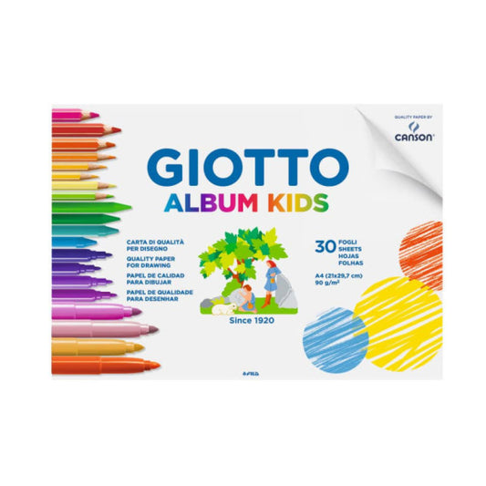 Album da disegno Giotto Album Kids 90 g - conf. 5 pz - A4 - 30 fogli F580200