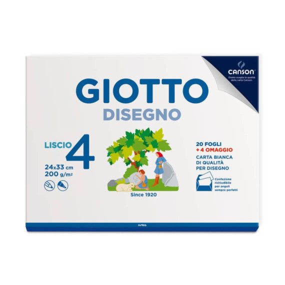 Album da disegno Giotto Disegno 4 200 g - 24x33 cm liscio 24 fogli 583500