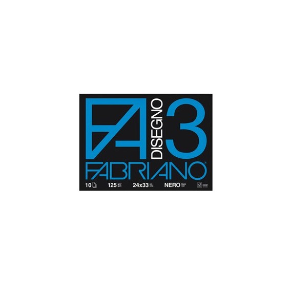 Album F3 - 24x33cm - 10 fogli - neri - 125gr - Fabriano