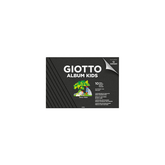 Album Kids cartoncino nero 5+ - A4 - 220gr - 10 fogli - Giotto