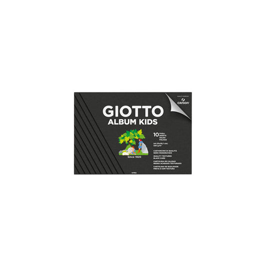 Album Kids cartoncino nero 5+ - A4 - 220gr - 10 fogli - Giotto