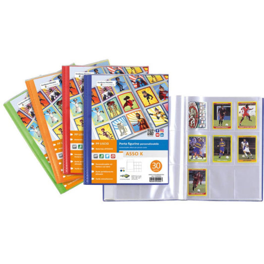 Album per figurine personalizzabile - Sei Rota Asso K - colori assortiti - 30 buste - 57003090