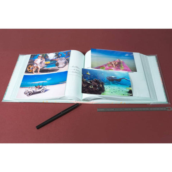 Album portafoto con tasche per 200 foto Exacompta Pastel Tropic 22,5x22 cm - verde - 62222E