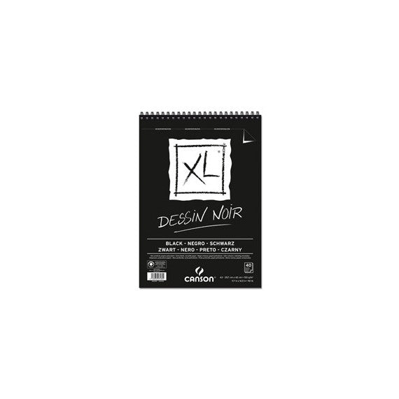 Album spiralato lato corto XL - A3 - 150 gr - 40 fogli - nero - Canson