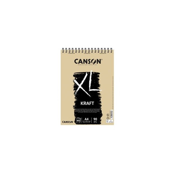 Album spiralato lato corto XL kraft - A4 - 90 gr - 60 fogli - Canson