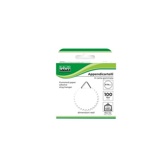 Appendicartelli adesivi - 3,5 cm - carta gommata - bianco - Lebez - conf. 100 pezzi
